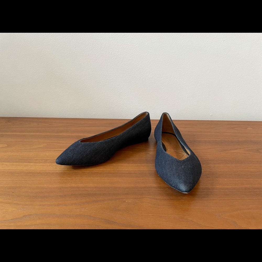 Isabel Marant Plumy navy canvas flat